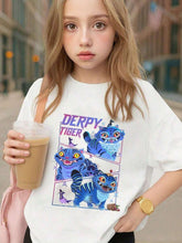 Load image into Gallery viewer, K-POP Demon Hunter Young Girls'/Boys' Cotton Graphic Tees, 2025 Halloween Clothes Girls Summer Shirts With Colorful Cartoon Design, Saja Boys, Kids Boys Clothing Sad Boyz Junior,Toddler Girl Shirts,Kids Halloween, Tshirt For Tween Boy