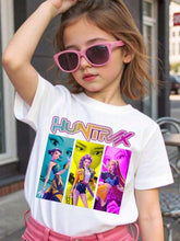 Load image into Gallery viewer, K-POP Demon Hunter Young Girls'/Boys' Cotton Graphic Tees, 2025 Halloween Clothes Girls Summer Shirts With Colorful Cartoon Design, Saja Boys, Kids Boys Clothing Sad Boyz Junior,Toddler Girl Shirts,Kids Halloween, Tshirt For Tween Boy