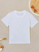 Load image into Gallery viewer, Girls' K-Pop Graphic T-Shirt with Cute Korean Pop Star & DesignShort Sleeve Round Neck Casual Summer Tee, Machine Washable Korean Music Inspired Outfit for K-Pop Fans, Playful Cartoon Cat & K-Pop Pattern Trendy Streetwear for Girls
