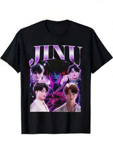 Load image into Gallery viewer, Boys' Kpop Cartoon Character T-Shirt - Cute Anime Graphic Short Sleeve Summer Top with Ghosts, Pumpkins & Blue Cat Design - Lightweight Round Neck Casual Shirt for Kids, Machine Washable Casual Attire