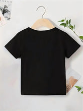 Load image into Gallery viewer, Kpop Pattern T-Shirt Cute Anime Pink Hair with &quot;My Little Soda Pop&quot; Print, Black Summer Casual Round Neck Short Sleeve Tee, Comfortable H-Line Fit Inspired by Korean Style, Playful Pop Art Shirt, Top for Young Fashionable Unisex &#39;ummer Wear
