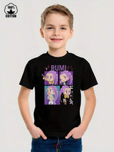 Load image into Gallery viewer, K-Pop/ Saja Themed Inspired Graphic T-Shirt, Rumi&amp;Zoey&amp;Saja Tshirts Black Casual Tee For Summer,Perfect For Outdoor Activities, Kpop Tshirt Saja Boys, Demon Hunter Tee
