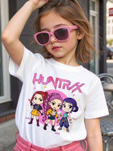Load image into Gallery viewer, K-POP Demon Hunter Young Girls'/Boys' Cotton Graphic Tees, 2025 Halloween Clothes Girls Summer Shirts With Colorful Cartoon Design, Saja Boys, Kids Boys Clothing Sad Boyz Junior,Toddler Girl Shirts,Kids Halloween, Tshirt For Tween Boy
