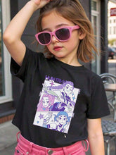 Load image into Gallery viewer, K-POP Demon Hunter Young Girls'/Boys' Cotton Graphic Tees, 2025 Halloween Clothes Girls Summer Shirts With Colorful Cartoon Design, Saja Boys, Kids Boys Clothing Sad Boyz Junior,Toddler Girl Shirts,Kids Halloween, Tshirt For Tween Boy

