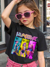 Load image into Gallery viewer, K-POP Demon Hunter Young Girls'/Boys' Cotton Graphic Tees, 2025 Halloween Clothes Girls Summer Shirts With Colorful Cartoon Design, Saja Boys, Kids Boys Clothing Sad Boyz Junior,Toddler Girl Shirts,Kids Halloween, Tshirt For Tween Boy

