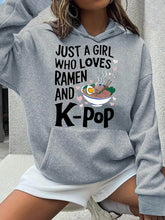 Load image into Gallery viewer, [Ramen &amp; K-Pop Graphic Hoodie] kpop demon hunters Casual Ramen &amp; K-Pop Graphic Hoodie - Women&#39;s Fashionable Pullover with Kangaroo Pocket, Machine Washable, All-Season Sporty Sweatshirt
