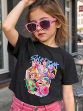 Load image into Gallery viewer, K-POP Demon Hunter Young Girls'/Boys' Cotton Graphic Tees, 2025 Halloween Clothes Girls Summer Shirts With Colorful Cartoon Design, Saja Boys, Kids Boys Clothing Sad Boyz Junior,Toddler Girl Shirts,Kids Halloween, Tshirt For Tween Boy

