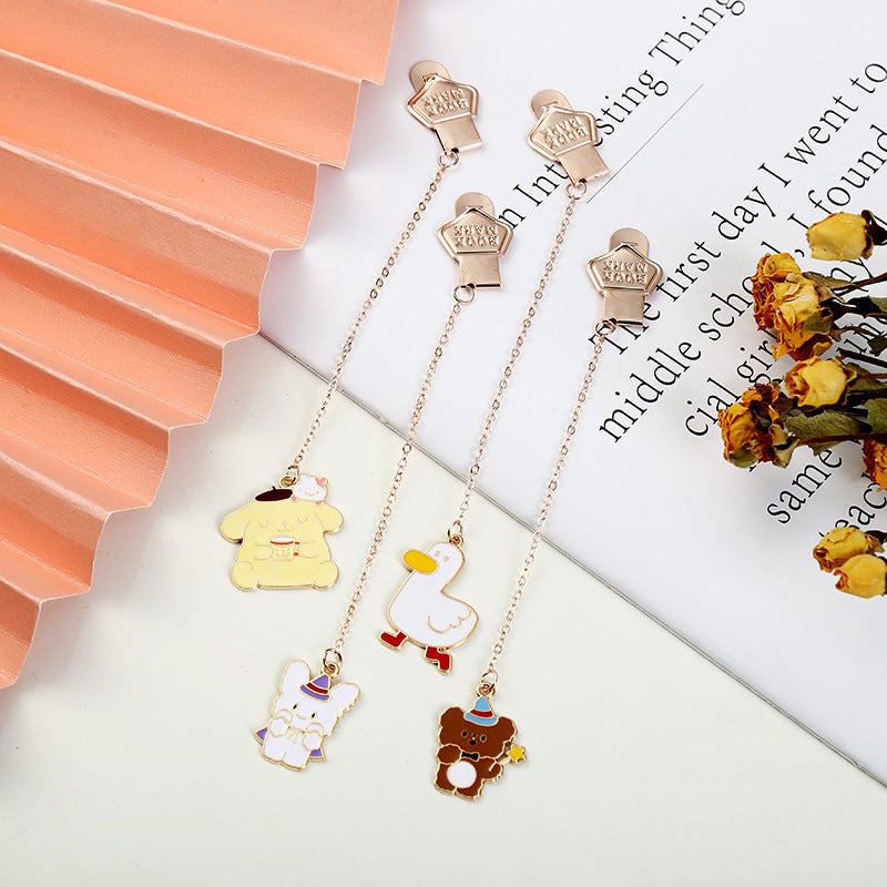 Cute Metal Bookmarks with Chain